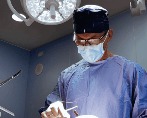 Dr. Renato Zaccheddu, cosmetic and plastic surgeon, in the operating room.